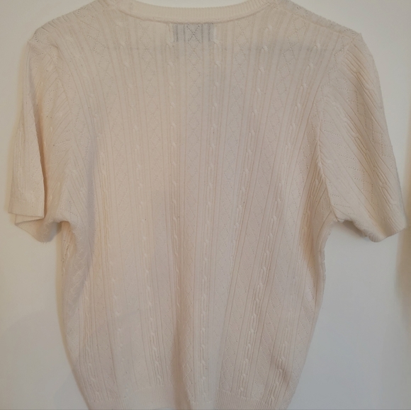 Cream Crew Neck Knit Sweater PL - Picture 2 of 5